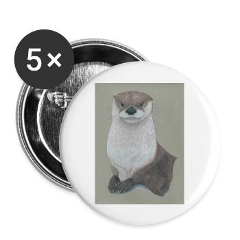 230324 Loutre 3 - Lot de 5 grands badges (56 mm) - blanc - Devant