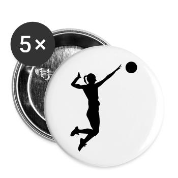Handball féminin - Lot de 5 grands badges (56 mm) - blanc - Devant