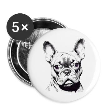 Bulldog Dogs Dog Owner Dog Dog Owner - Lot de 5 grands badges (56 mm) - blanc - Devant