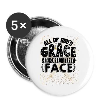 Golden sparkle and glamorous confetti - Buttons large 2.2''/56 mm (5-pack) - white - Front
