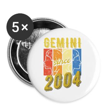 Cadeau du Zodiac Gémeaux 2004 - Lot de 5 grands badges (56 mm) - blanc - Devant