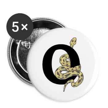 Letter o snake - Buttons large 2.2''/56 mm (5-pack) - white - Front