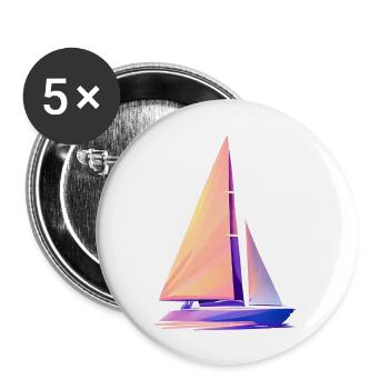Sailing ship Sailboat Sailing Sailing Sailing Sailing - Buttons large 2.2''/56 mm (5-pack) - white - Front