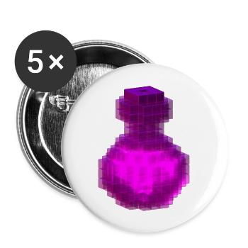 Pink Magic T Shirt Gothic Hexenwürfel Zaubertrankflasche - Buttons groß 56 mm (5er Pack) - Weiß - Vorne