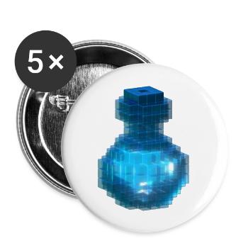 Witch Wizard Magic Potion Cube Bottle Ocean Blue - Buttons large 2.2''/56 mm (5-pack) - white - Front