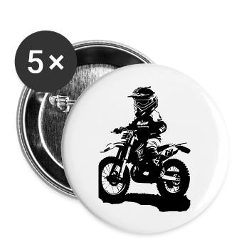 MOTORCYCLE CHILD - Buttons large 2.2''/56 mm (5-pack) - white - Front