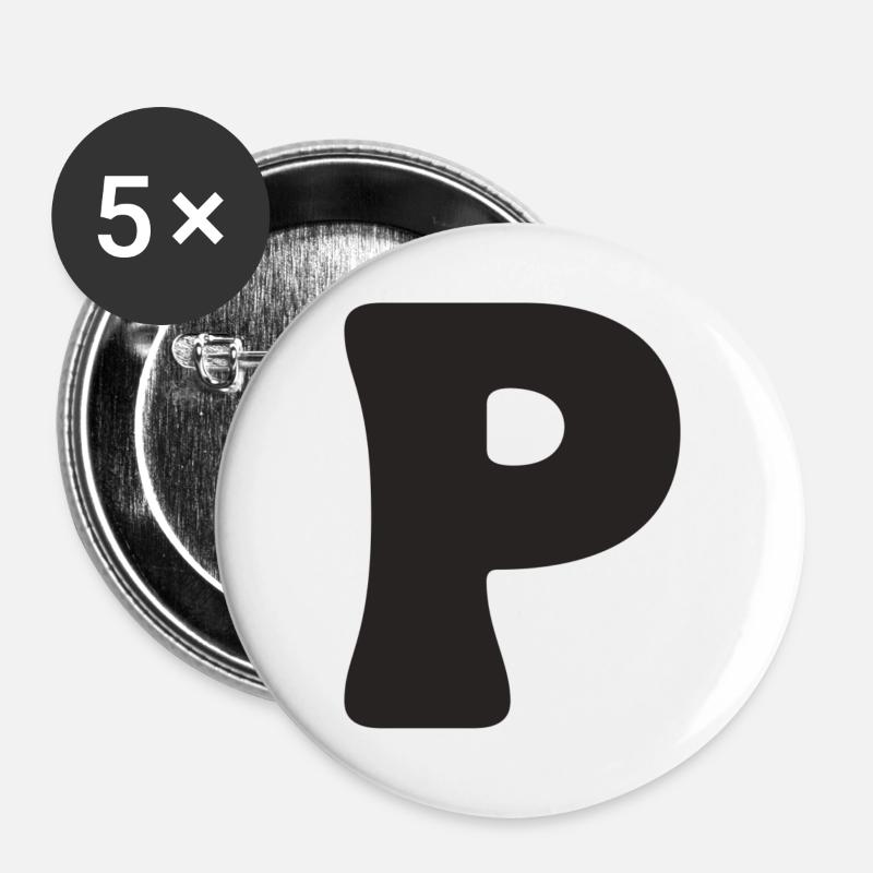 P - Buttons large 2.2''/56 mm (5-pack) - white