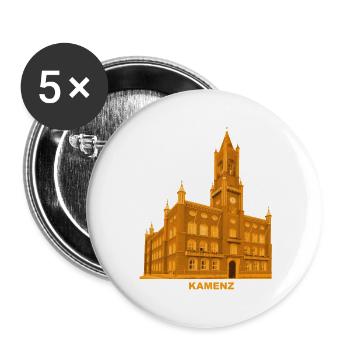Kamenz Rathaus Bautzen Lissingstadt Sachsen - Buttons groß 56 mm (5er Pack) - Weiß - Vorne