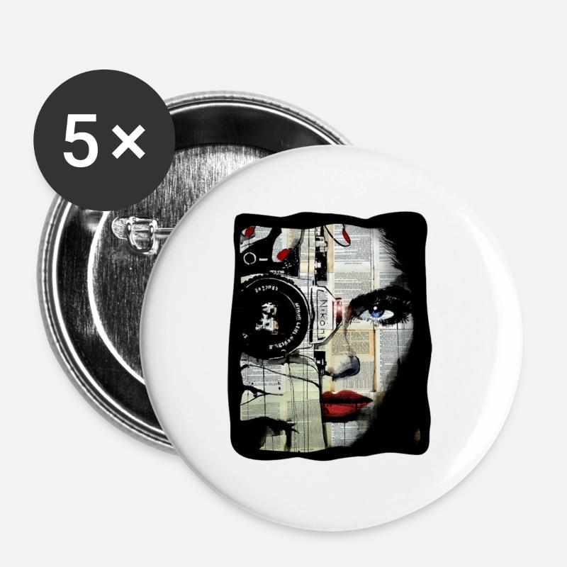 CISSS - Buttons groß 56 mm (5er Pack) - Weiß