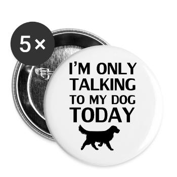 Dog Hund - Buttons groß 56 mm (5er Pack) - Weiß - Vorne