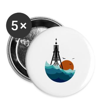 Bake n Sea - Buttons groß 56 mm (5er Pack) - Weiß - Vorne