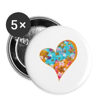 FrühlingsBlüten - Sonja Ariel von Staden - Buttons groß 56 mm (5er Pack) - Weiß - Vorne