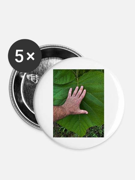 Die Hand am Leben - Buttons groß 56 mm (5er Pack) - Weiß