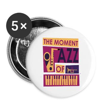the moment of jazz music - Buttons large 2.2''/56 mm (5-pack) - white - Front