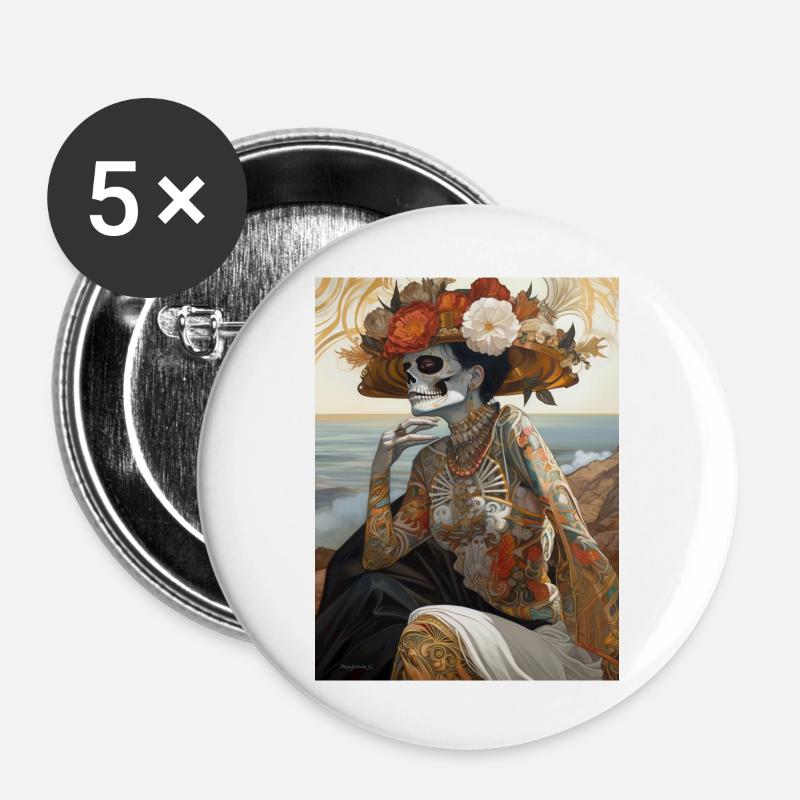 Ghotic Class - Buttons large 2.2''/56 mm (5-pack) - white
