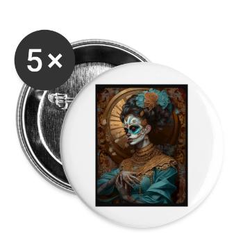 ghotic class - Lot de 5 grands badges (56 mm) - blanc - Devant