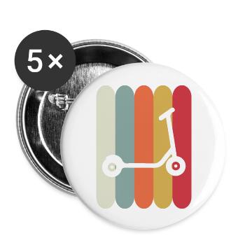 E-Scooter Roller Scooter - Lot de 5 grands badges (56 mm) - blanc - Devant