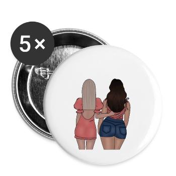 Beste Freundin - Buttons groß 56 mm (5er Pack) - Weiß - Vorne