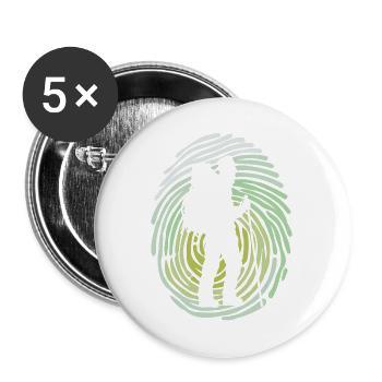 randonnée en montagne, randonnée, randonneur, randonnée, trekking - Lot de 5 grands badges (56 mm) - blanc - Devant