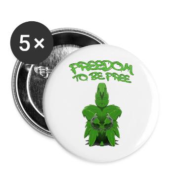 Free Weed - Buttons large 2.2''/56 mm (5-pack) - white - Front