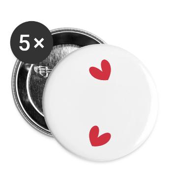 FATHER's DAY. HAPPY BIRTHDAY DAD. DAD. FEAST. HEART - Buttons large 2.2''/56 mm (5-pack) - white - Front