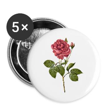 Fleur - Lot de 5 grands badges (56 mm) - blanc - Devant