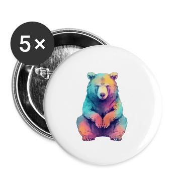 Beabea the grumpy bear - Buttons large 2.2''/56 mm (5-pack) - white - Front