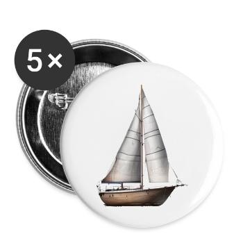 Voile, Voile, Voilier, Marin, Voilier - Lot de 5 grands badges (56 mm) - blanc - Devant