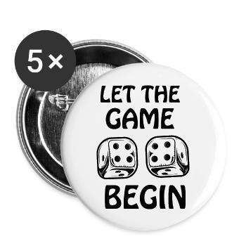 Boardgame Chess Backgammon Game Night - Buttons large 2.2''/56 mm (5-pack) - white - Front