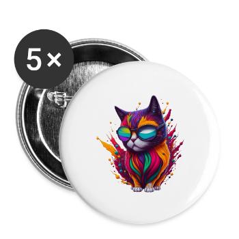 Cat 3 - Buttons large 2.2''/56 mm (5-pack) - white - Front