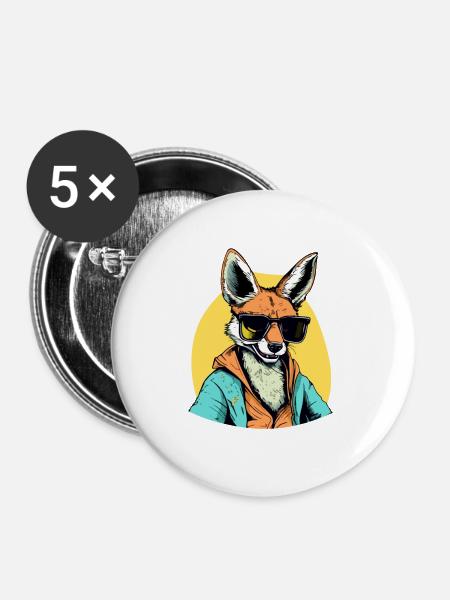 Dro der Schakal - Buttons groß 56 mm (5er Pack) - Weiß