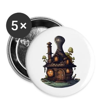 House made of hat - Buttons large 2.2''/56 mm (5-pack) - white - Front