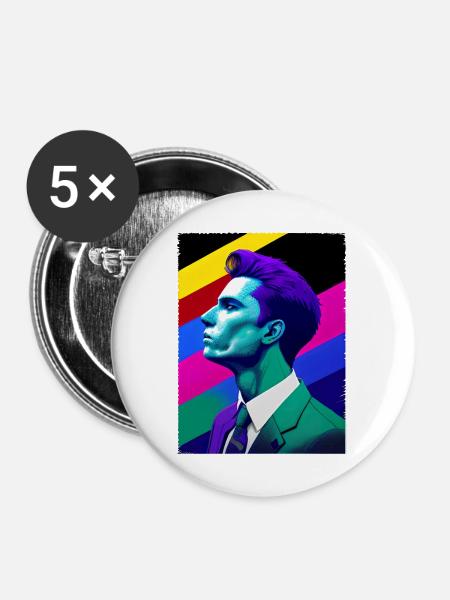Stand with Pride - Buttons groß 56 mm (5er Pack) - Weiß