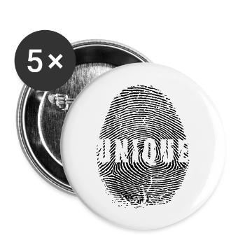 EMPREINTE DIGITALE UNIQUE - Lot de 5 grands badges (56 mm) - blanc - Devant