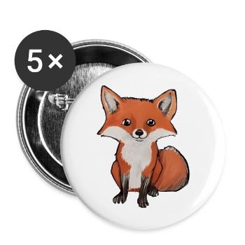 Kleine Fuchs - Buttons groß 56 mm (5er Pack) - Weiß - Vorne