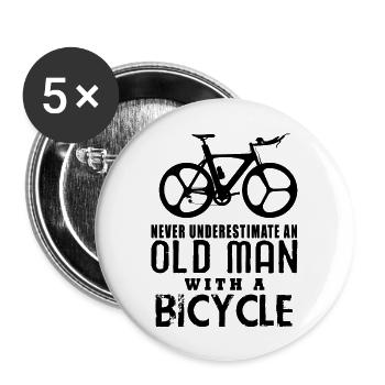 Road Bike Bike Bike - Buttons large 2.2''/56 mm (5-pack) - white - Front