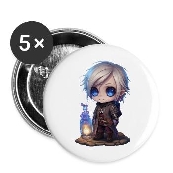 Human Alchemist - Buttons large 2.2''/56 mm (5-pack) - white - Front