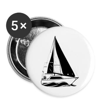 Sailing Ship Sailing Sailing Sailing Sailing Boat - Buttons large 2.2''/56 mm (5-pack) - white - Front