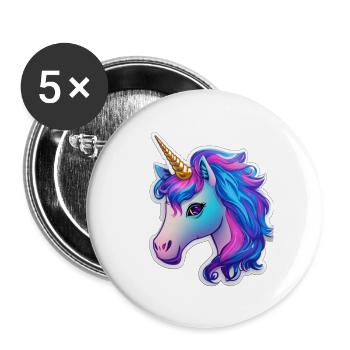 cute unicorn 4 - Buttons groß 56 mm (5er Pack) - Weiß - Vorne