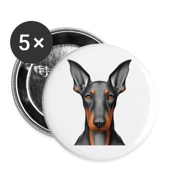 Doberman Trainer Doberman Dog Doberman Puppy - Buttons large 2.2''/56 mm (5-pack) - white - Front