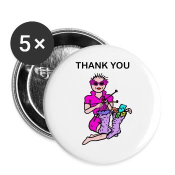 Argent - Lot de 5 grands badges (56 mm) - blanc - Devant