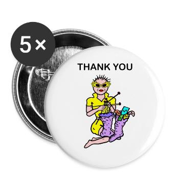 argent - Lot de 5 grands badges (56 mm) - blanc - Devant