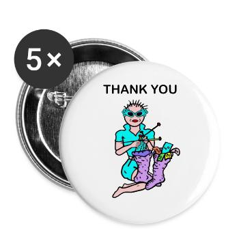 Argent - Lot de 5 grands badges (56 mm) - blanc - Devant