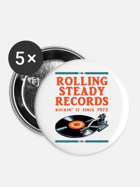 Stetig rollen - Buttons groß 56 mm (5er Pack) - Weiß