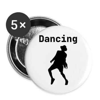 Danse Musique de danse - Lot de 5 grands badges (56 mm) - blanc - Devant