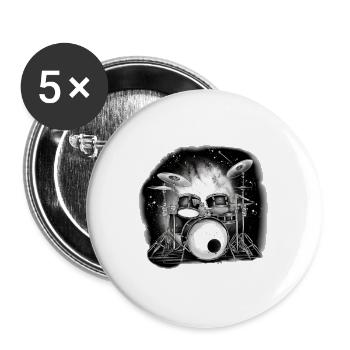 Batteur à vie blanc - Lot de 5 grands badges (56 mm) - blanc - Devant