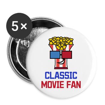 Popcorn Statement Films Filmabend Kinoaben - Lot de 5 grands badges (56 mm) - blanc - Devant