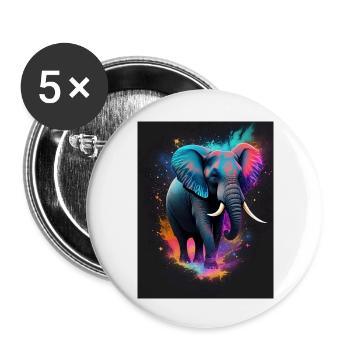 Elephant Galaxy - Buttons groß 56 mm (5er Pack) - Weiß - Vorne