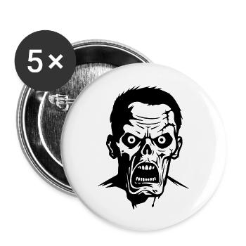 Zombie Undead Halloween Horror - Buttons large 2.2''/56 mm (5-pack) - white - Front