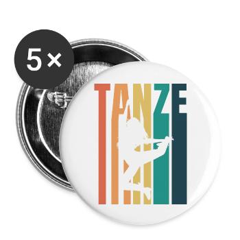 Dancing Dance Music - Buttons groß 56 mm (5er Pack) - Weiß - Vorne